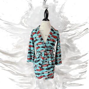 Boys’ Race Car Fleece Robe – Cozy Hoodless Bathrobe with Belt